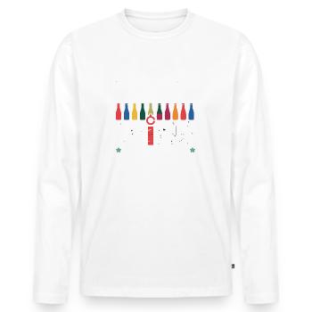 Ich beurteile still deine Weinauswahl – mit Stil! - Männer Premium Bio Langarmshirt - Weiß - Vorne - Nico (187cm)
