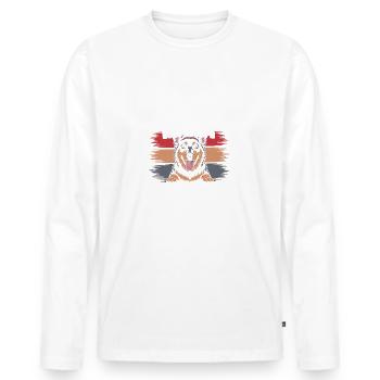 Berger allemand Mama, marchand de snacks légendaire - T-shirt manches longues Premium bio Homme - blanc - Devant - Nico (187cm)