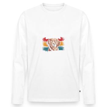 Golden Retriever Maman Mamans, Revendeurs de Snacks - T-shirt manches longues Premium bio Homme - blanc - Devant - Nico (187cm)