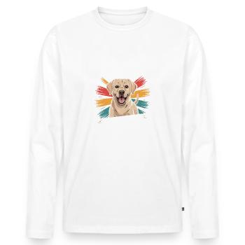 Labrador Mama Mama, Legendärer Snack-Dealer - Männer Premium Bio Langarmshirt - Weiß - Vorne - Nico (187cm)