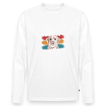Labrador Mama Mama, Legendärer Snack-Dealer - Männer Premium Bio Langarmshirt - Weiß - Vorne - Nico (187cm)