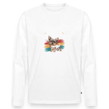 Yorkshire Mama, marchande de snacks légendaire - T-shirt manches longues Premium bio Homme - blanc - Devant - Nico (187cm)