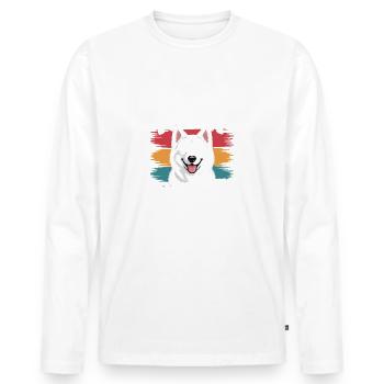 Siberian Husky Mama, Legendärer Snack-Dealer - Männer Premium Bio Langarmshirt - Weiß - Vorne - Nico (187cm)