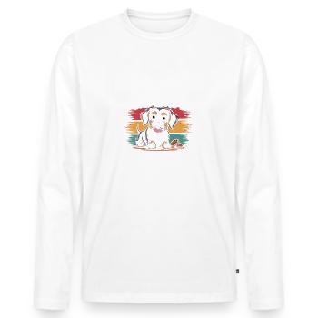 Malteser Mama, Legendärer Snack-Dealer - Männer Premium Bio Langarmshirt - Weiß - Vorne - Nico (187cm)
