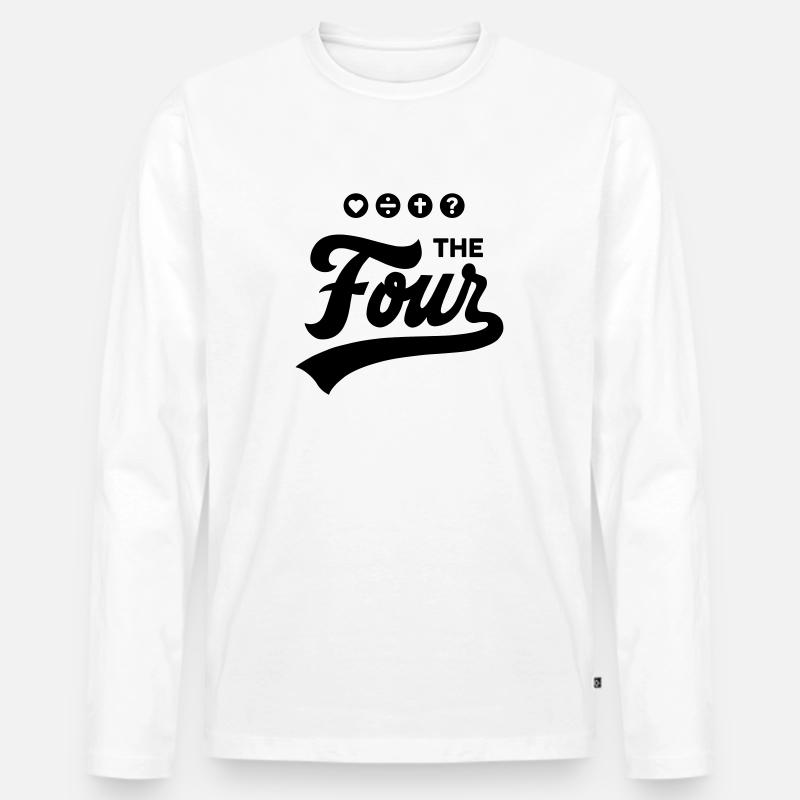 THE FOUR Cursive Bold - Männer Premium Bio Langarmshirt - Weiß