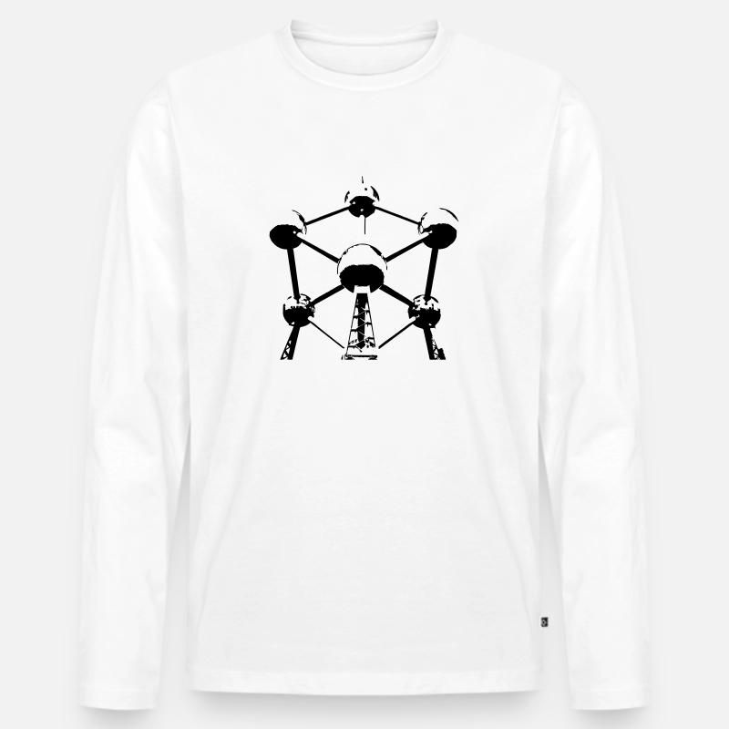 Atomium - Männer Premium Bio Langarmshirt - Weiß