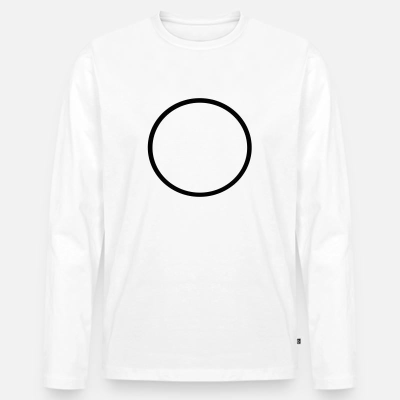 Ring Medium - Männer Premium Bio Langarmshirt - Weiß