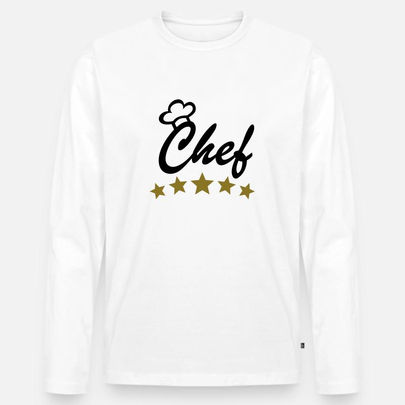 Koch kochen - Männer Premium Bio Langarmshirt - Weiß
