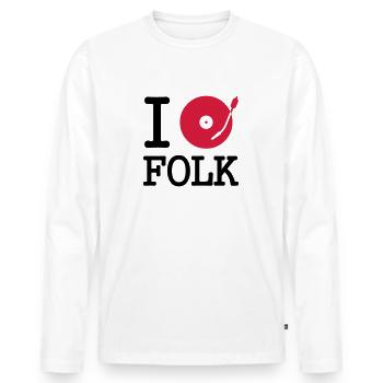 I dj / play / listen to folk - Männer Premium Bio Langarmshirt - Weiß - Vorne - Nico (187cm)