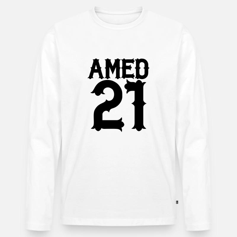 Amed - Männer Premium Bio Langarmshirt - Weiß