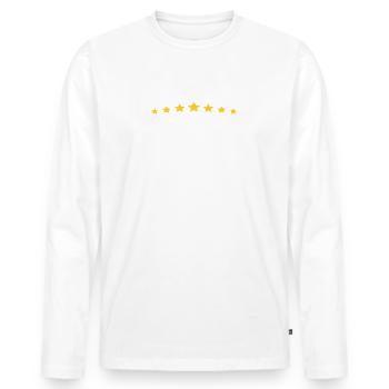 BAUHERR - Männer Premium Bio Langarmshirt - Weiß - Vorne - Nico (187cm)