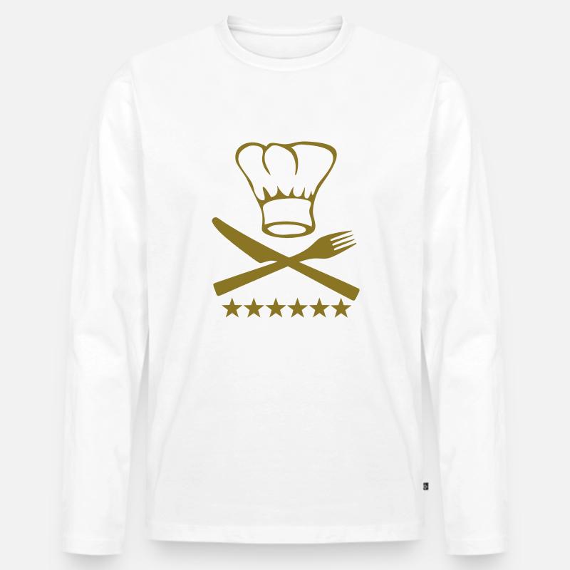 Kochen - Männer Premium Bio Langarmshirt - Weiß