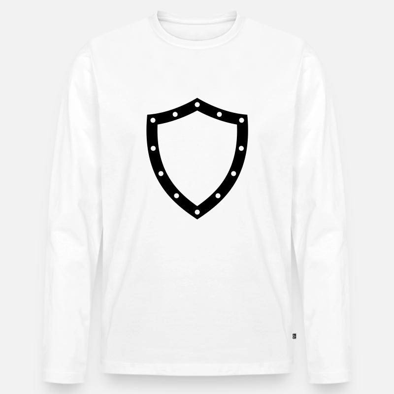 shield - Männer Premium Bio Langarmshirt - Weiß