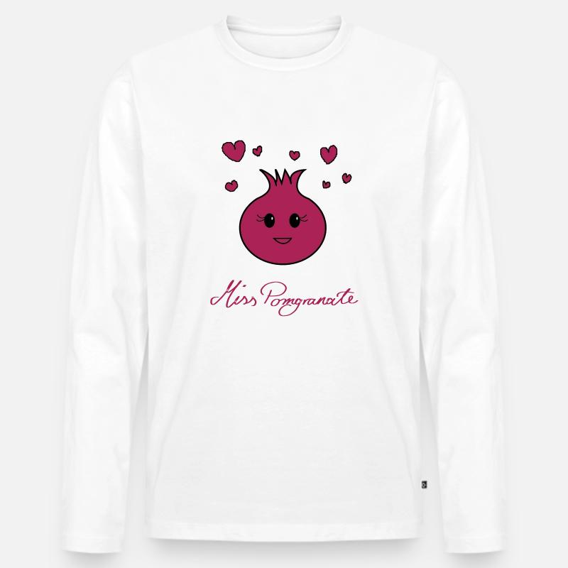 Granatapfel - Männer Premium Bio Langarmshirt - Weiß