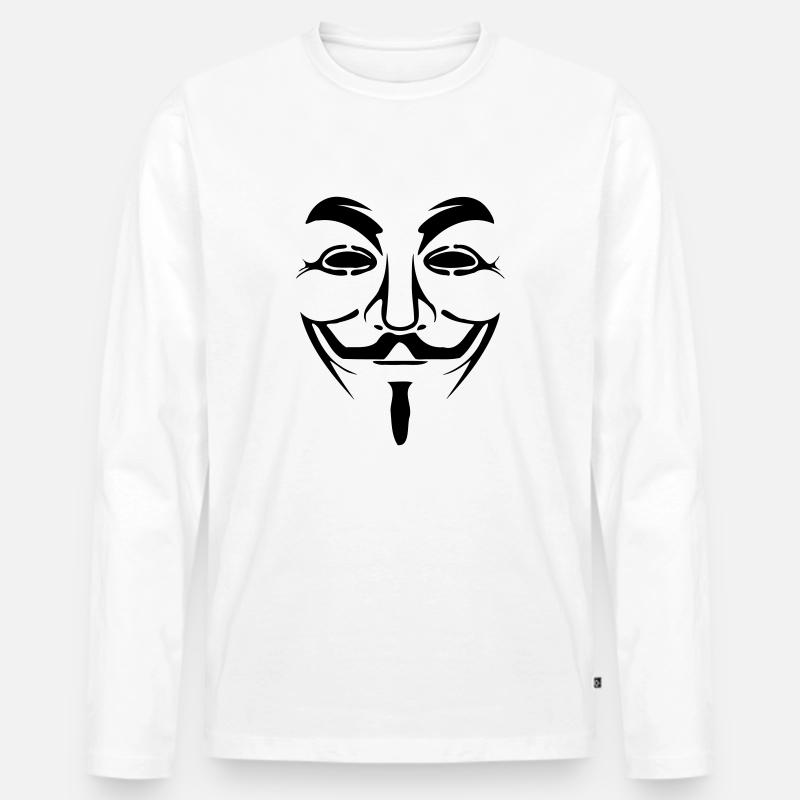 maske Anonymous - Männer Premium Bio Langarmshirt - Weiß