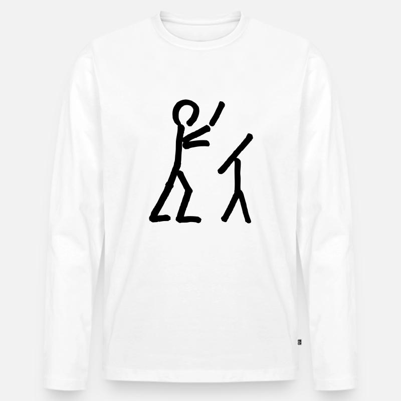 Dirigent an Dirigierpult - Männer Premium Bio Langarmshirt - Weiß