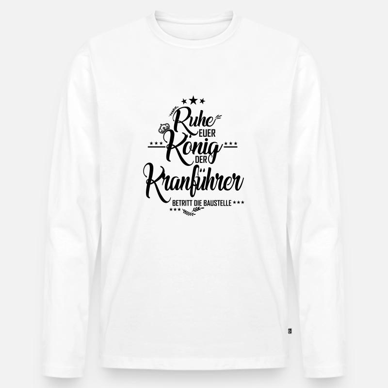 Kranführer - Männer Premium Bio Langarmshirt - Weiß