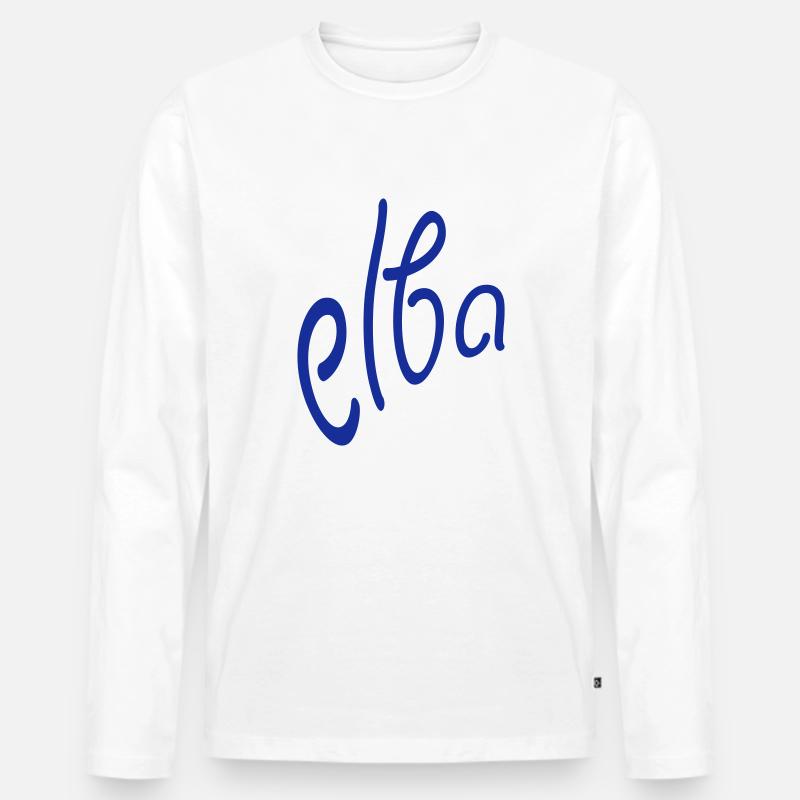 Elba - Männer Premium Bio Langarmshirt - Weiß