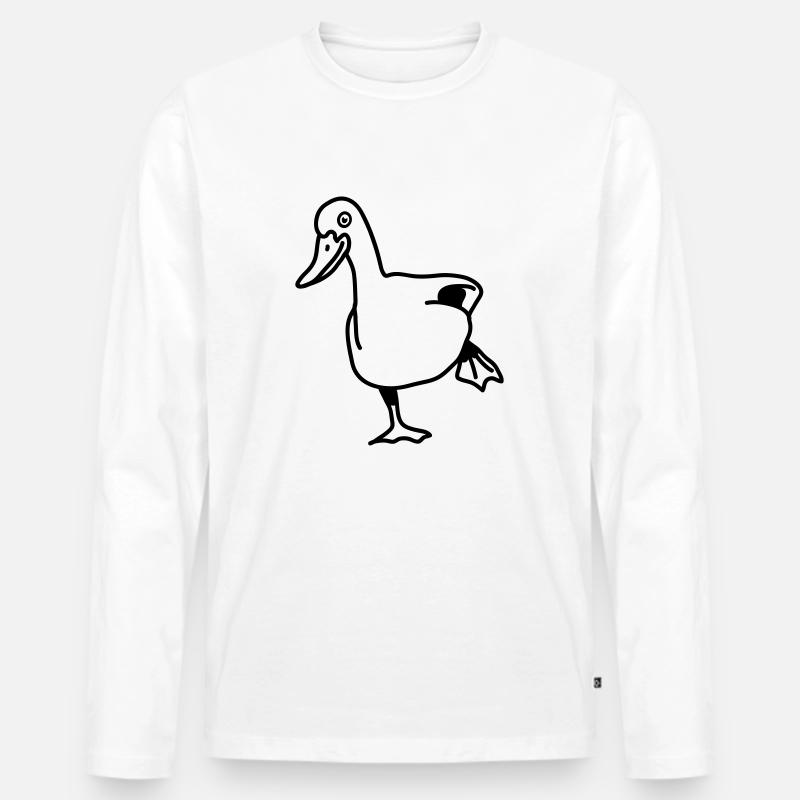 duck - Männer Premium Bio Langarmshirt - Weiß