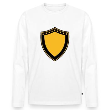 Heraldic Shield - Männer Premium Bio Langarmshirt - Weiß - Vorne - Nico (187cm)