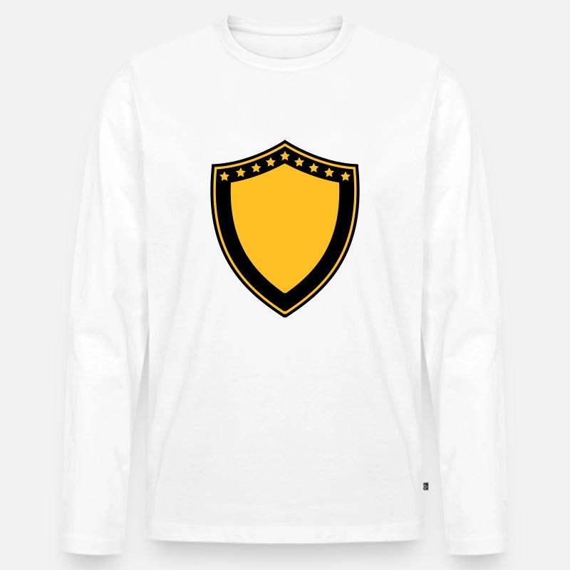 Heraldic Shield - Männer Premium Bio Langarmshirt - Weiß