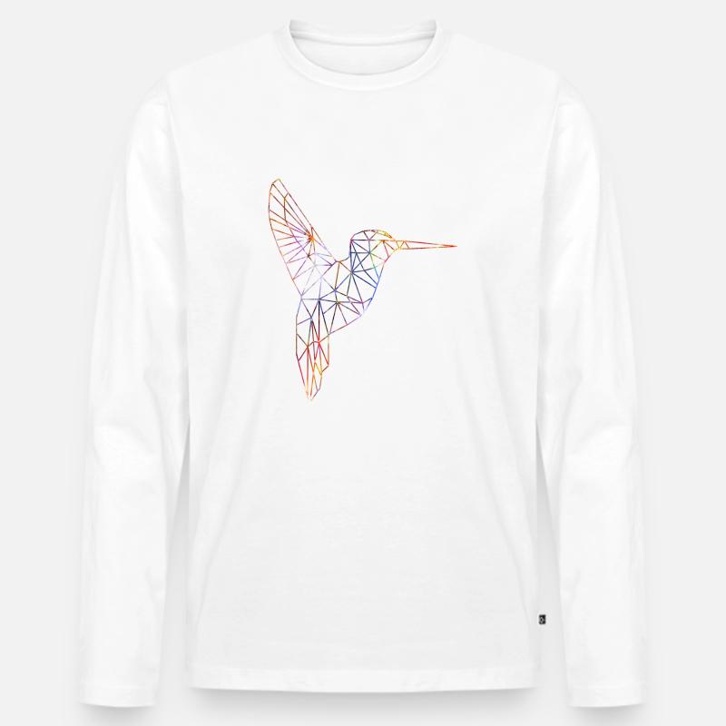 kolibri - Männer Premium Bio Langarmshirt - Weiß