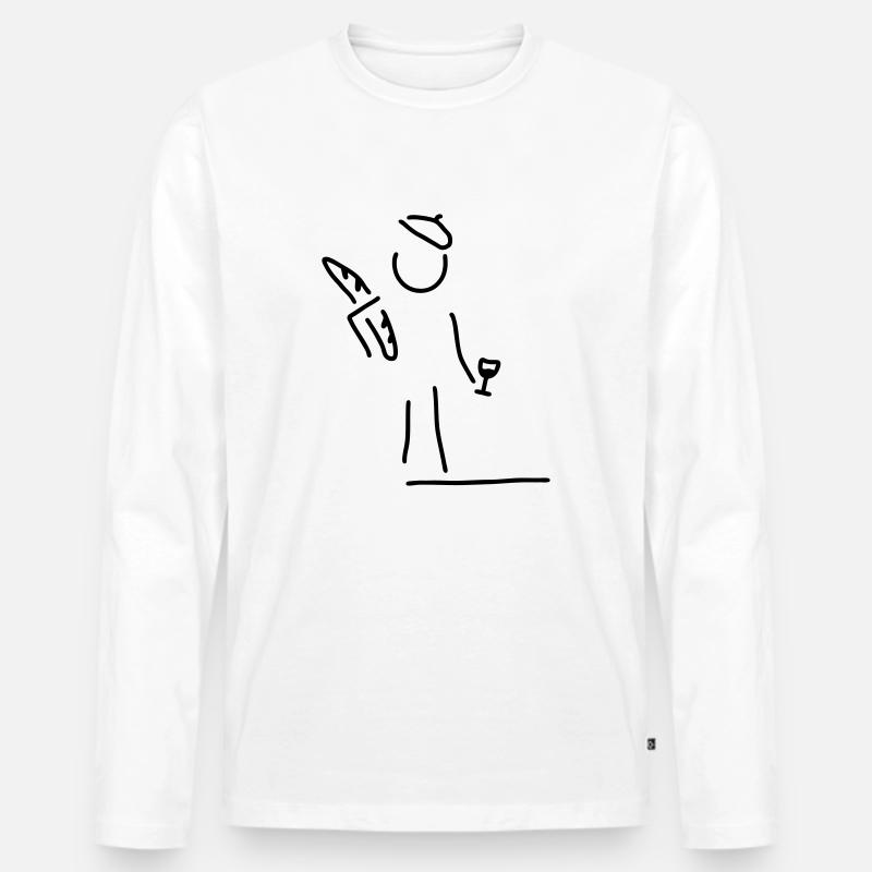 franzose in frankreich - Männer Premium Bio Langarmshirt - Weiß