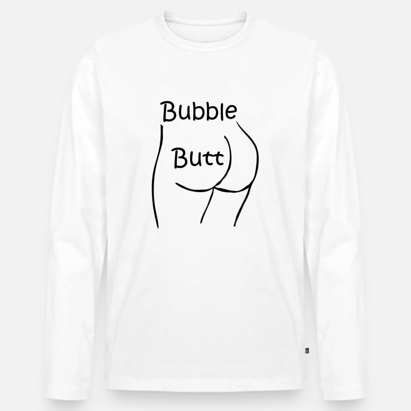 Poformen - Bubble Butt - Männer Premium Bio Langarmshirt - Weiß