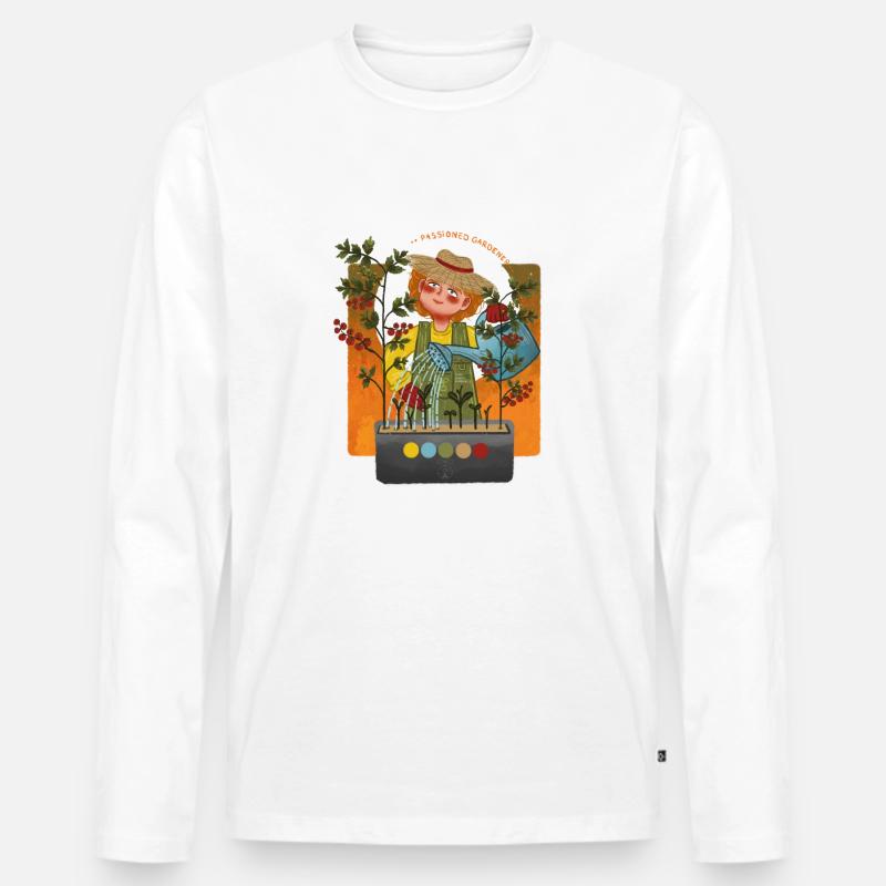 Hobby Gärtner :D - Männer Premium Bio Langarmshirt - Weiß