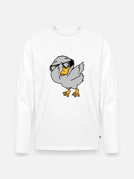 Dabbing Party Ducklings Cool - Men's Premium Organic Long Sleeve Shirt - white