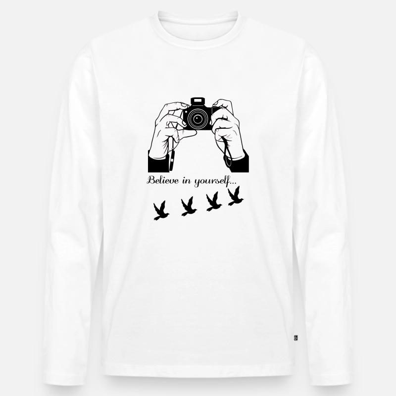 Fotograf aus Leidenschaft - Männer Premium Bio Langarmshirt - Weiß