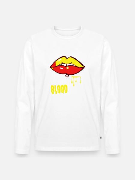 piercing & blood - Men's Premium Organic Long Sleeve Shirt - white