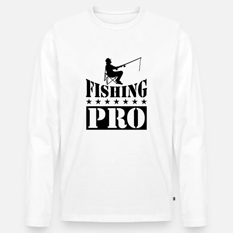 fishing pro - Männer Premium Bio Langarmshirt - Weiß