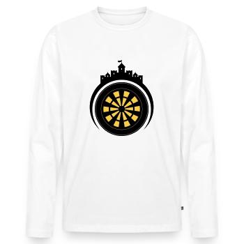 Emblème du château de Dart - T-shirt manches longues Premium bio Homme - blanc - Devant - Nico (187cm)