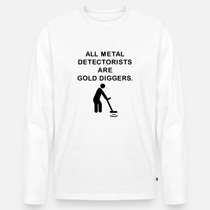 GOLDGRÄBER - Männer Premium Bio Langarmshirt - Weiß