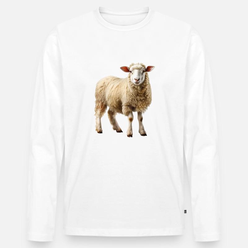 Das Schaf ist ein Landschaftspfleger - Männer Premium Bio Langarmshirt - Weiß