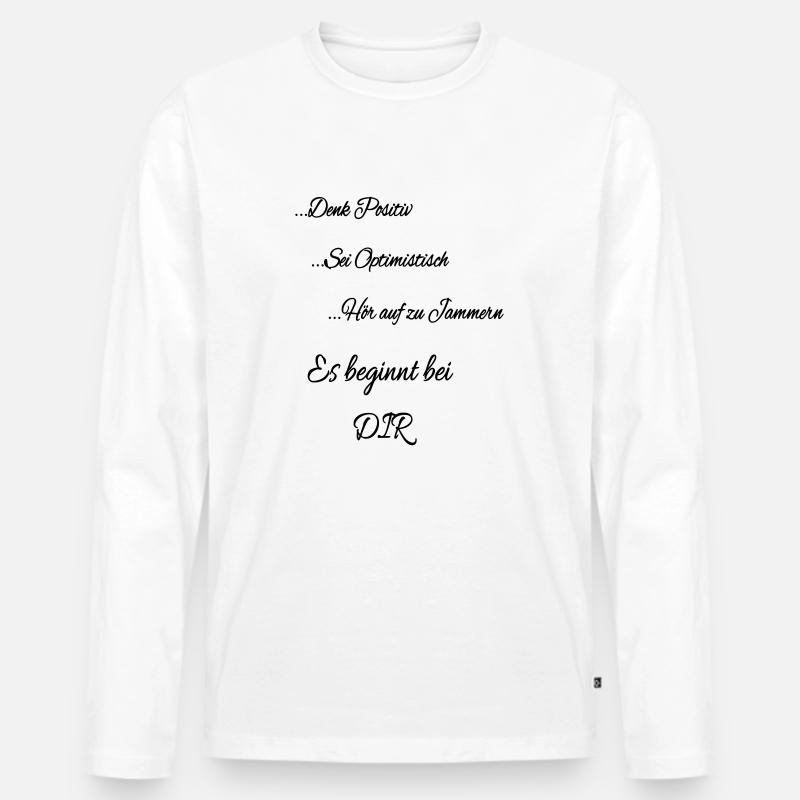 Es beginnt bei DIR - Männer Premium Bio Langarmshirt - Weiß