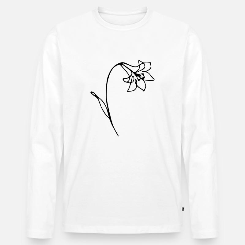 Narzisse - Männer Premium Bio Langarmshirt - Weiß