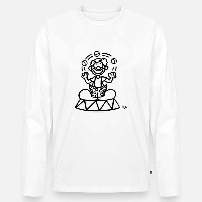 Ein Clown - Männer Premium Bio Langarmshirt - Weiß