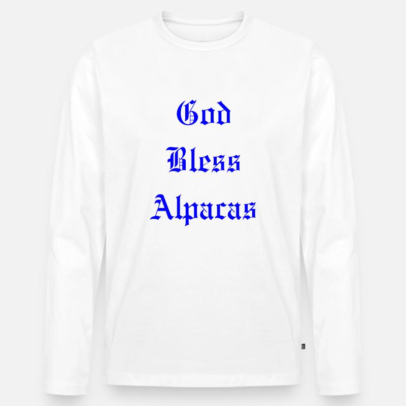 GodBlessAlpacas - Männer Premium Bio Langarmshirt - Weiß