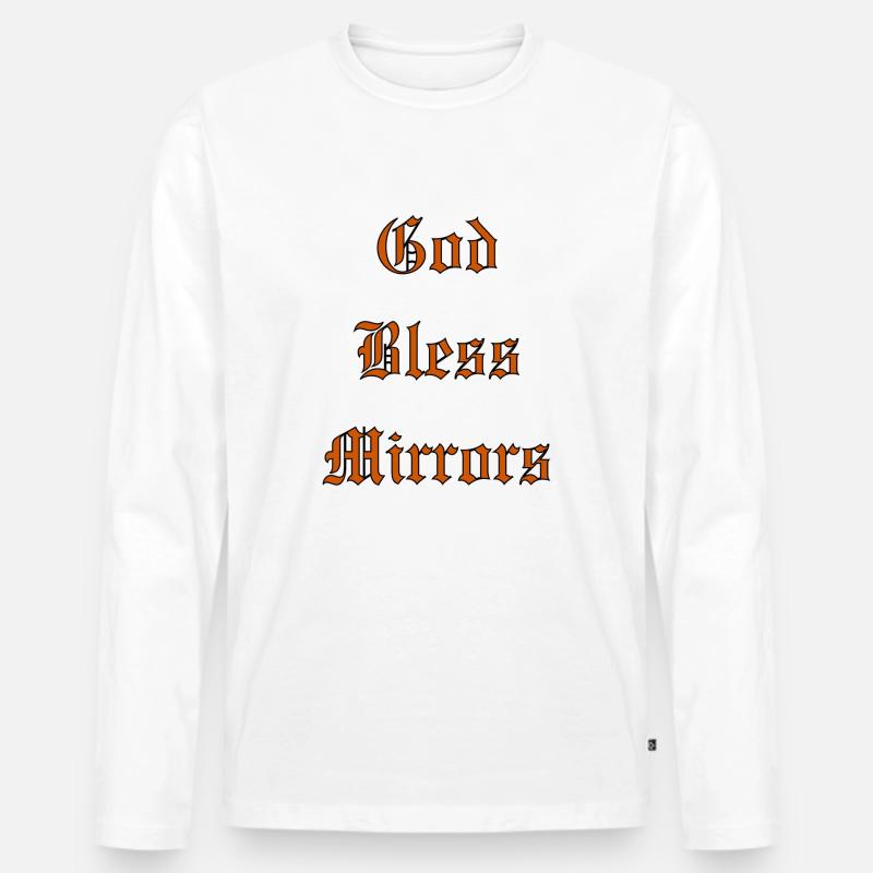 GodBlessMirrors - Männer Premium Bio Langarmshirt - Weiß