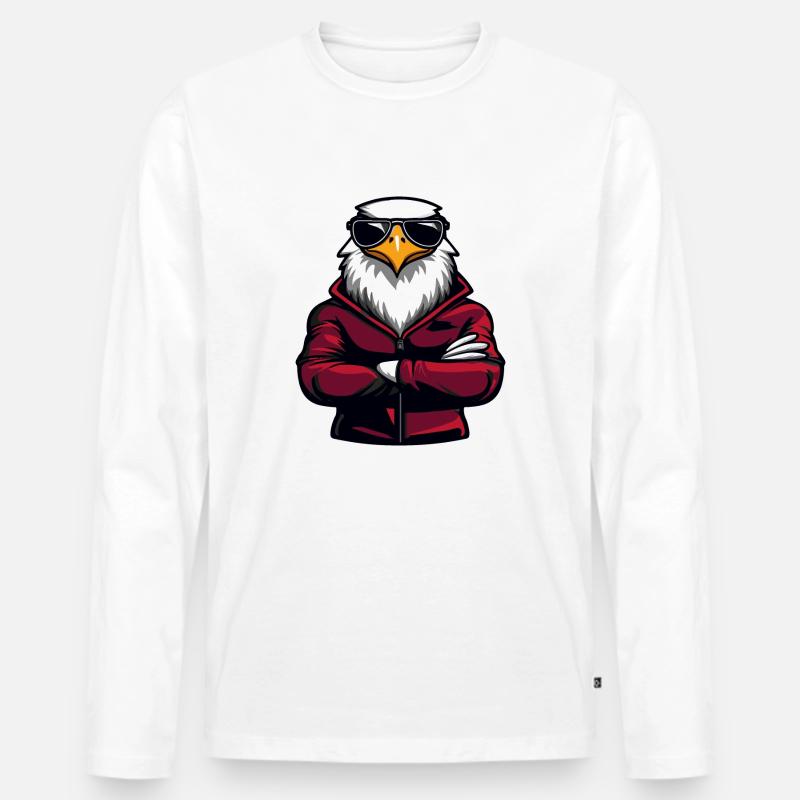 adler comic - Männer Premium Bio Langarmshirt - Weiß