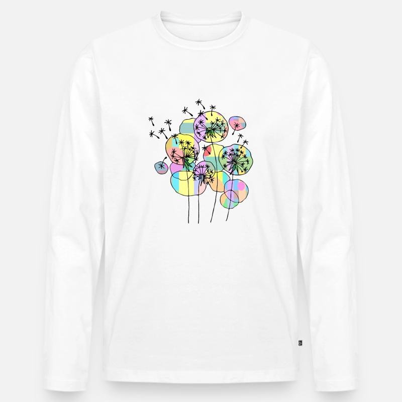 Blumen - Männer Premium Bio Langarmshirt - Weiß