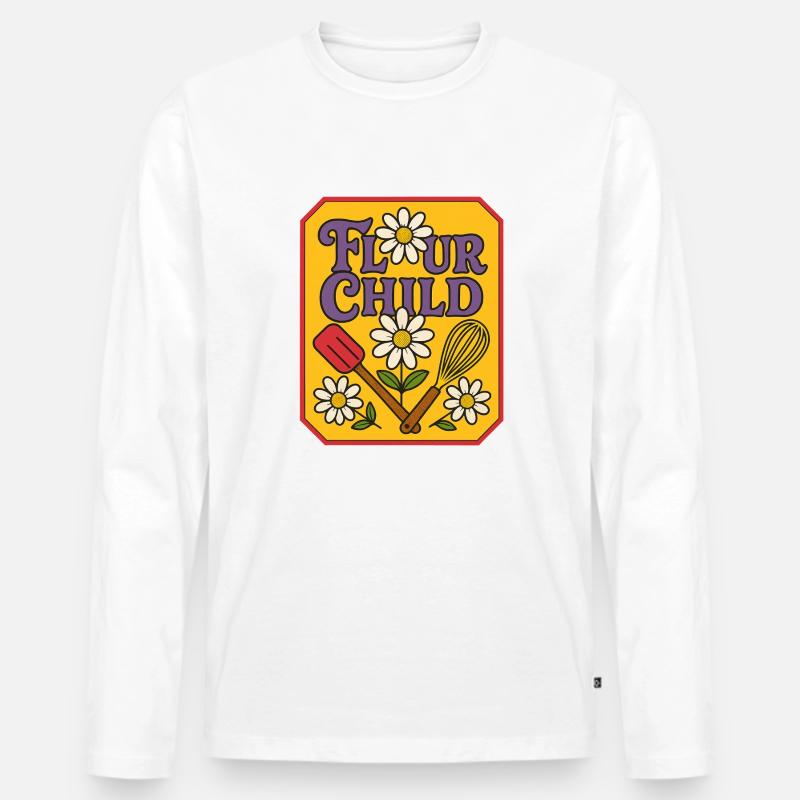 Mehl Kind Retro Backkunst - Männer Premium Bio Langarmshirt - Weiß