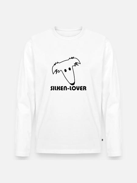 Silken Windhound - Männer Premium Bio Langarmshirt - Weiß