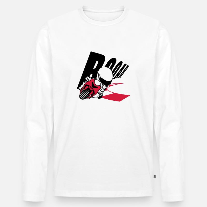 MOTO GP ROAR - Männer Premium Bio Langarmshirt - Weiß