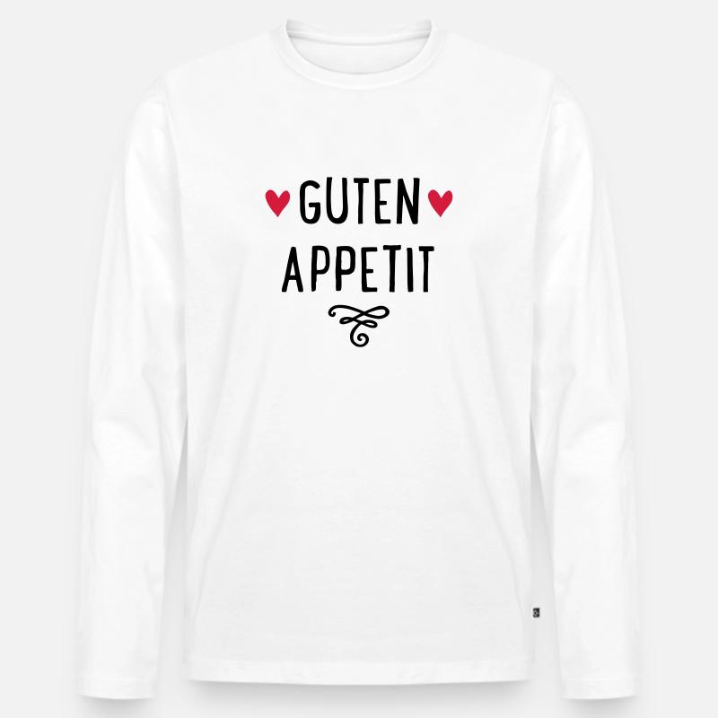 GUTEN APPETIT - Männer Premium Bio Langarmshirt - Weiß