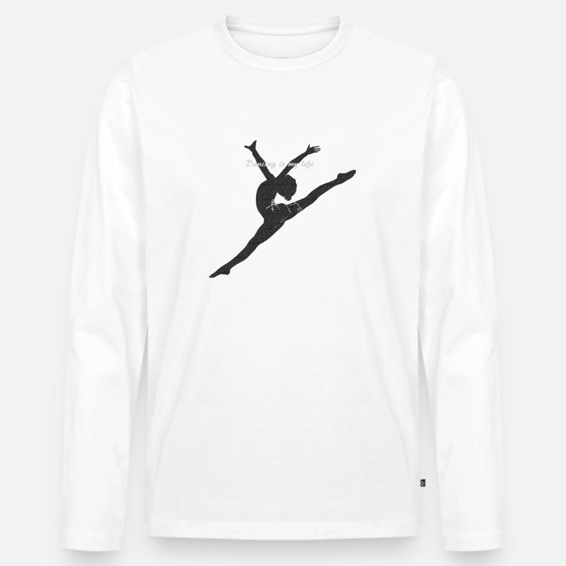 Dancing is my life - Männer Premium Bio Langarmshirt - Weiß