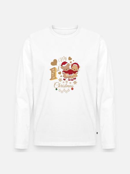 Baby's first Christmas - Men's Premium Organic Long Sleeve Shirt - white