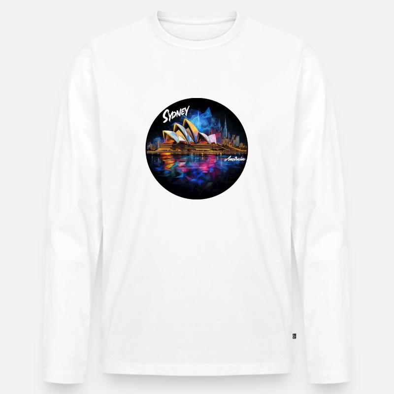 sydney Australia city - Männer Premium Bio Langarmshirt - Weiß